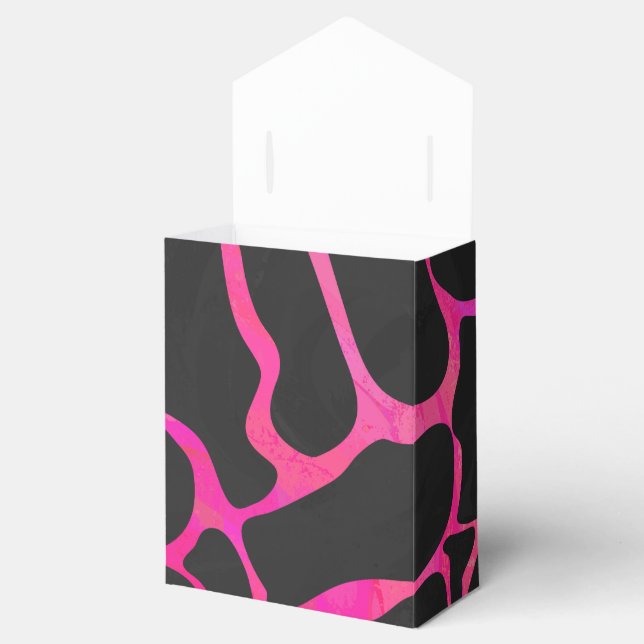 Giraffe Hot Pink and Black Print Favour Box (Opened)