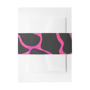 Giraffe Hot Pink and Black Print Invitation Belly Band