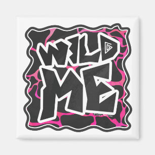 Giraffe Hot Pink and Black Print Magnet