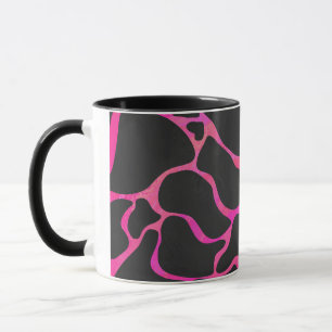 Giraffe Hot Pink and Black Print Mug