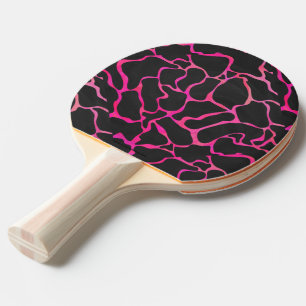 Giraffe Hot Pink and Black Print Ping Pong Paddle