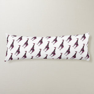 Giraffe Hot Pink and Black Silhouette Body Cushion
