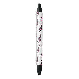 Giraffe Hot Pink and Black Silhouette Ink Pen