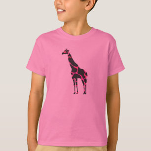 Giraffe Hot Pink and Black Silhouette T-Shirt