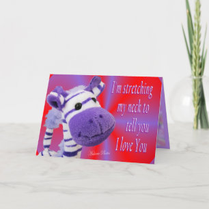 Giraffe I love U card-customise Holiday Card