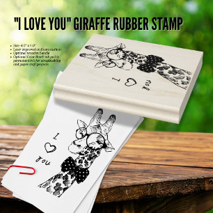 Giraffe I Love You Rubber Stamp