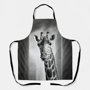 Giraffe in a Cityscape Apron