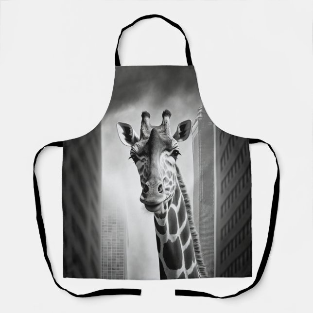 Giraffe in a Cityscape Apron (Front)