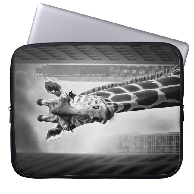 Giraffe in a Cityscape Laptop Sleeve (Front)