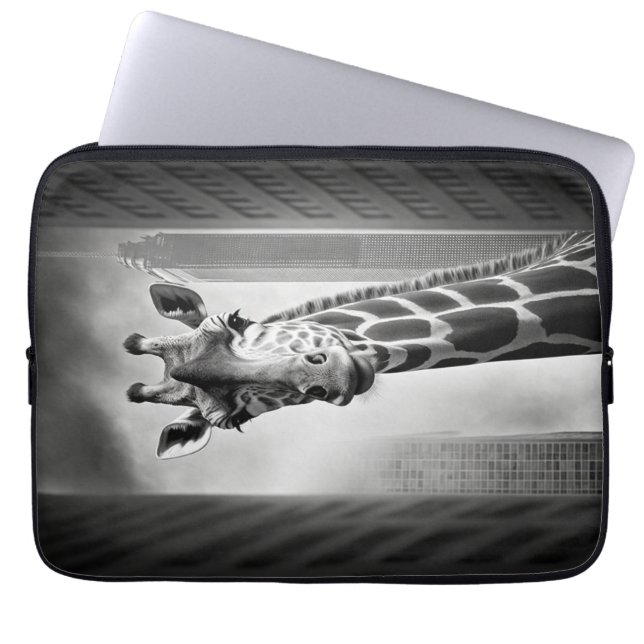 Giraffe in a Cityscape Laptop Sleeve (Front)