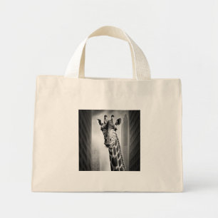 Giraffe in a Cityscape Mini Tote Bag