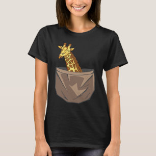 Giraffe In A Pocket Tall Animal Safari T-Shirt
