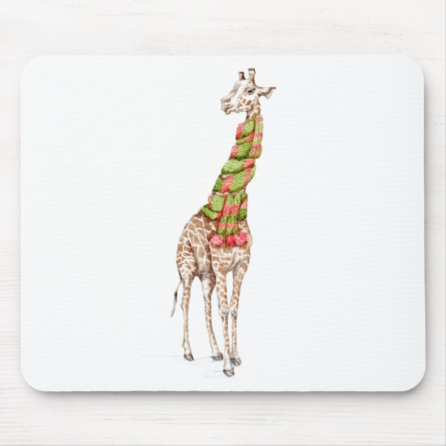 Giraffe in a Scarf Mouse Mat (Front)