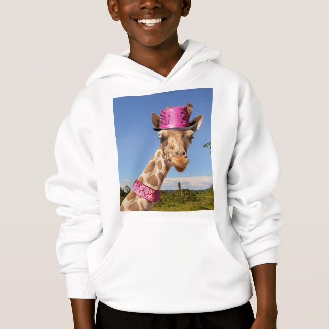 Giraffe in a sparkly pink hat (Front)