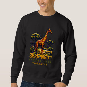 Giraffe in African Serengeti National Park Safari Sweatshirt