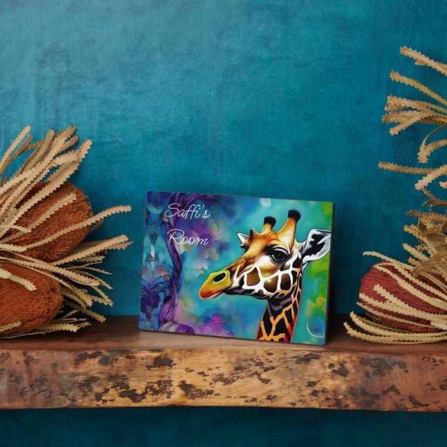 Giraffe in colour plaque (Side)