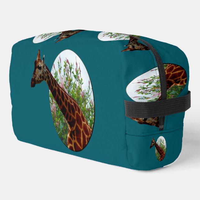 Giraffe In Hibiscus Window Popot Art, Dopp Kit (Left Corner)