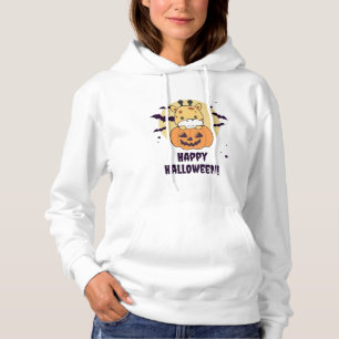 Giraffe In Pumpkin Cute Giraffes Happy Halloween Hoodie