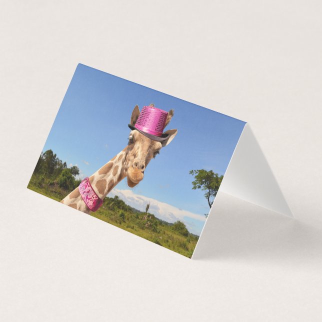 Giraffe in sparkly pink hat (Front)