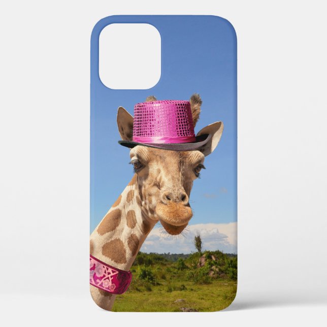 Giraffe in sparkly pink hat Case-Mate iPhone case (Back)