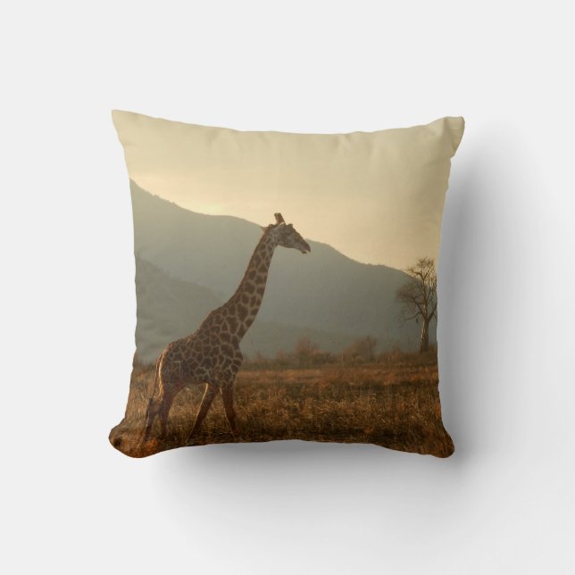 Giraffe in the Savannah Cushion (Front)