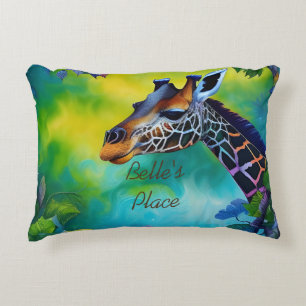 Giraffe in the trees decorative cushion
