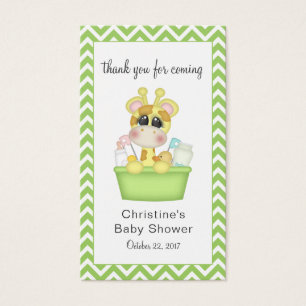 Giraffe in the Tub Baby Shower Favour Tag
