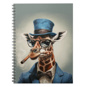 Giraffe in top hat and jacket notebook
