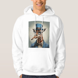 Giraffe in top hat with cigar