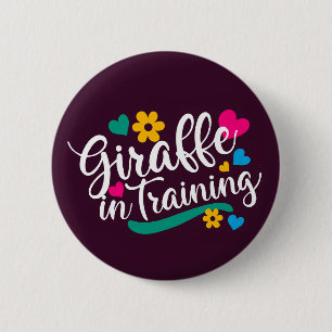 “Giraffe in Training” V2 6 Cm Round Badge