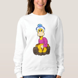 Giraffe in Winter with Scarf & Hat Sweatshirt
