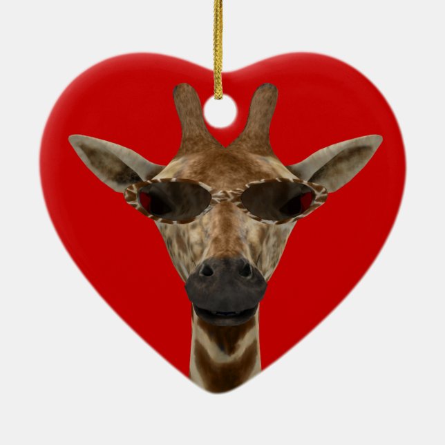 Giraffe Incognito Ceramic Tree Decoration (Back)