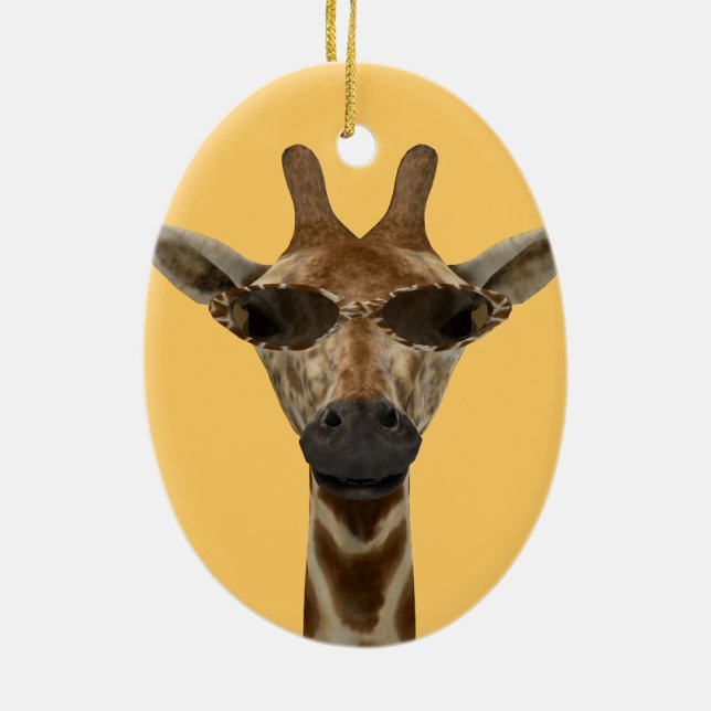 Giraffe Incognito Ceramic Tree Decoration (Back)