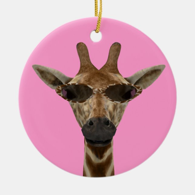 Giraffe Incognito Ceramic Tree Decoration (Front)
