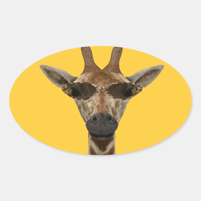 Giraffe Incognito Oval Sticker (Front)