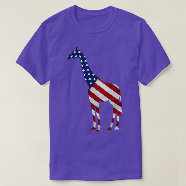 Giraffe Independence Day Boys Girls 4th Of July    T-Shirt (Design Front)