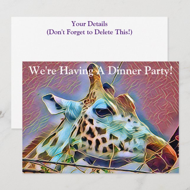 GIRAFFE  INVITATION (Front/Back)