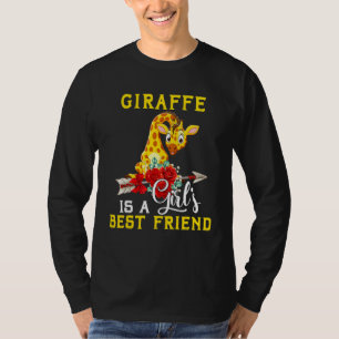 Giraffe Is A Girl's Best Friend Funny Giraffe T-Shirt