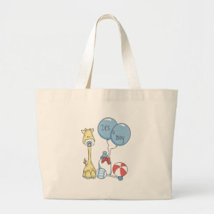 Giraffe It's a Boy Large Tote Bag