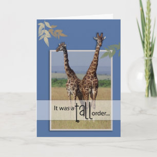 Giraffe Job Well Done Thank You Card