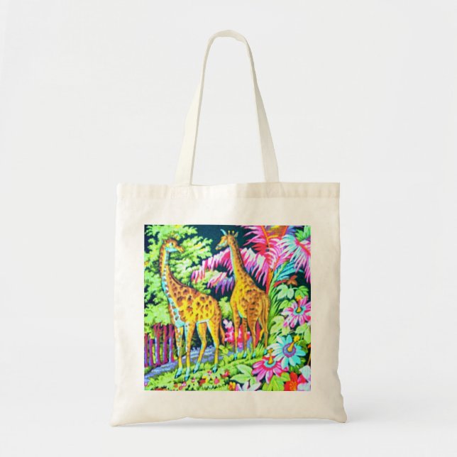 Giraffe Jungle Budget BagTote Tote Bag (Front)
