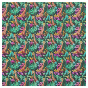 Giraffe Jungle Dreams Seamless Surface Pattern Fabric