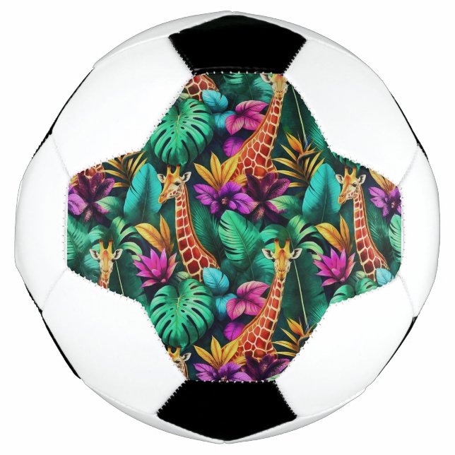 Giraffe Jungle Dreams Seamless Surface Pattern Football (Front)