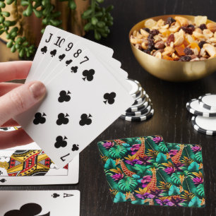 Giraffe Jungle Dreams Seamless Surface Pattern Playing Cards