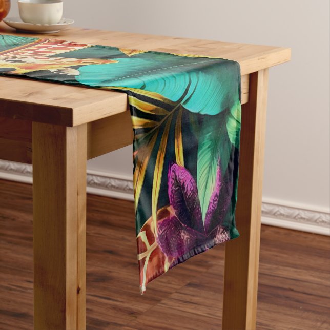 Giraffe Jungle Dreams Seamless Surface Pattern Short Table Runner (In Situ)