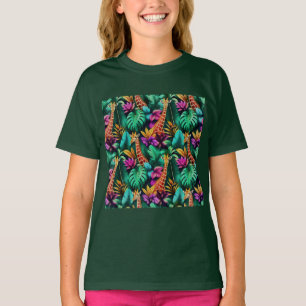 Giraffe Jungle Dreams Seamless Surface Pattern T-Shirt