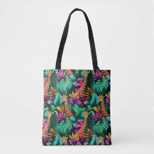 Giraffe Jungle Dreams Seamless Surface Pattern Tote Bag