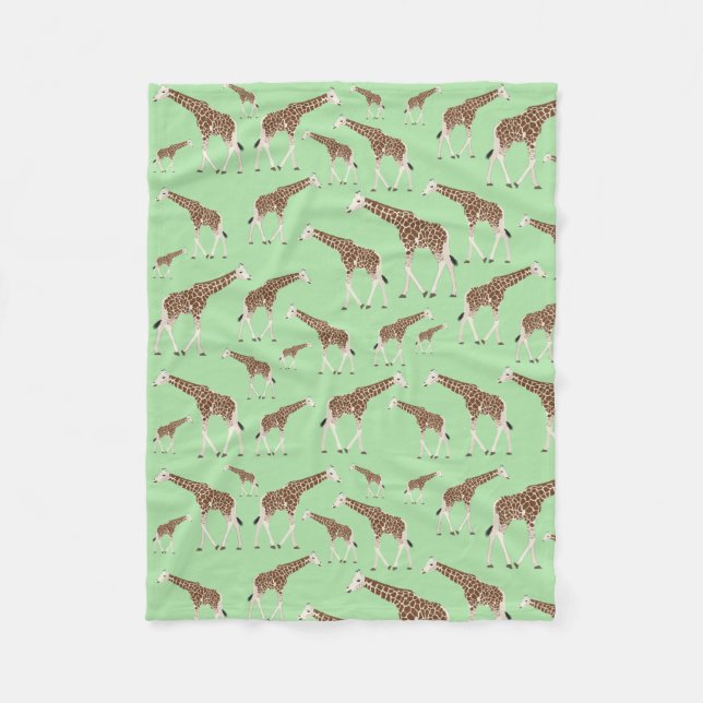 Giraffe Jungle Safari Animal Fleece Blanket (Front)