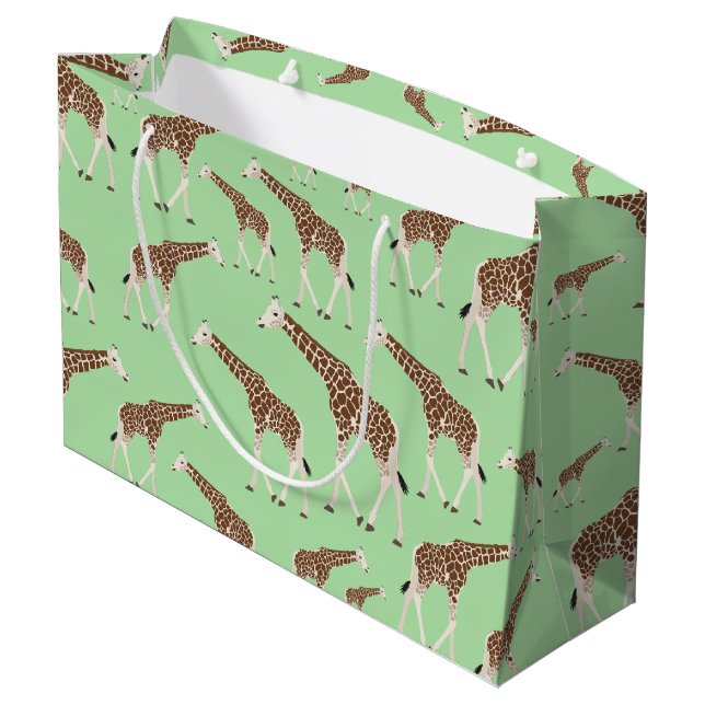 Giraffe Jungle Safari Animal Large Gift Bag (Back Angled)