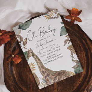 Giraffe Jungle Wild Baby Shower Invitation